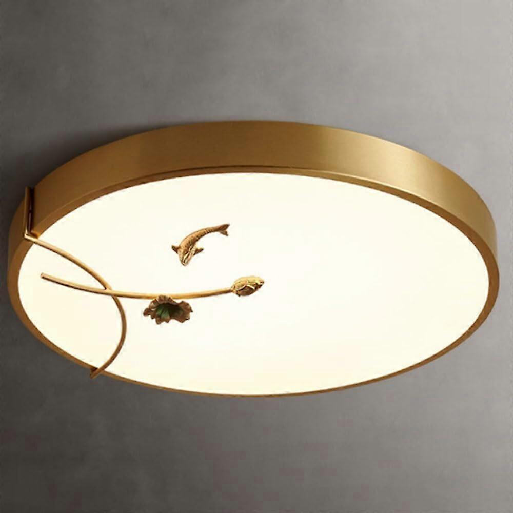 LED Ceiling Light Dimmable with Remote, UltraThin Flush Mount, Adjustable Color Temp, Gold 30cm