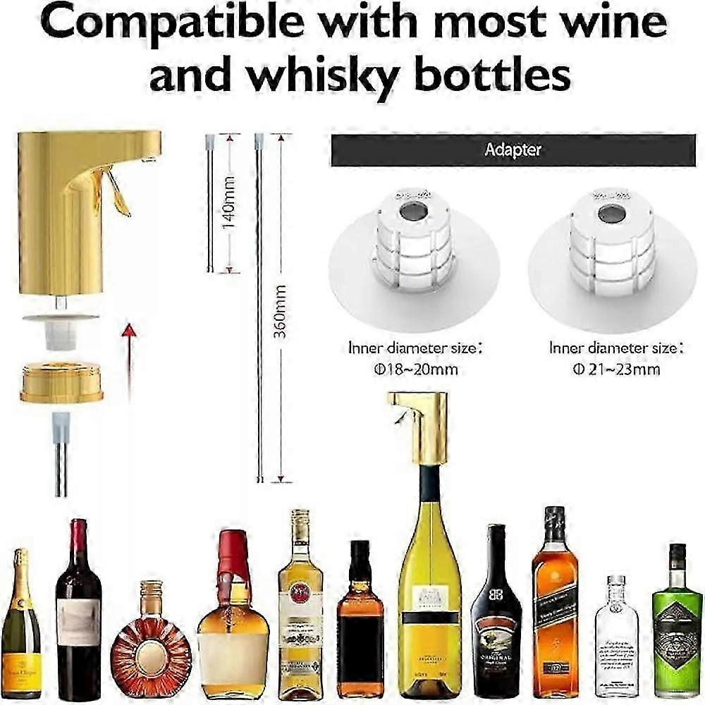 Digital Wine Dispenser for Home Bar & Electric Aerator with Auto Stop, Quantitative Pour & Hands-Free Sensor for Wine, Whiskey, Spirits 