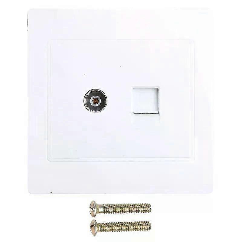 RJ45 Network Adapter+TV Antenna Coaxial Wall Mount Output Faceplate Panel Socket