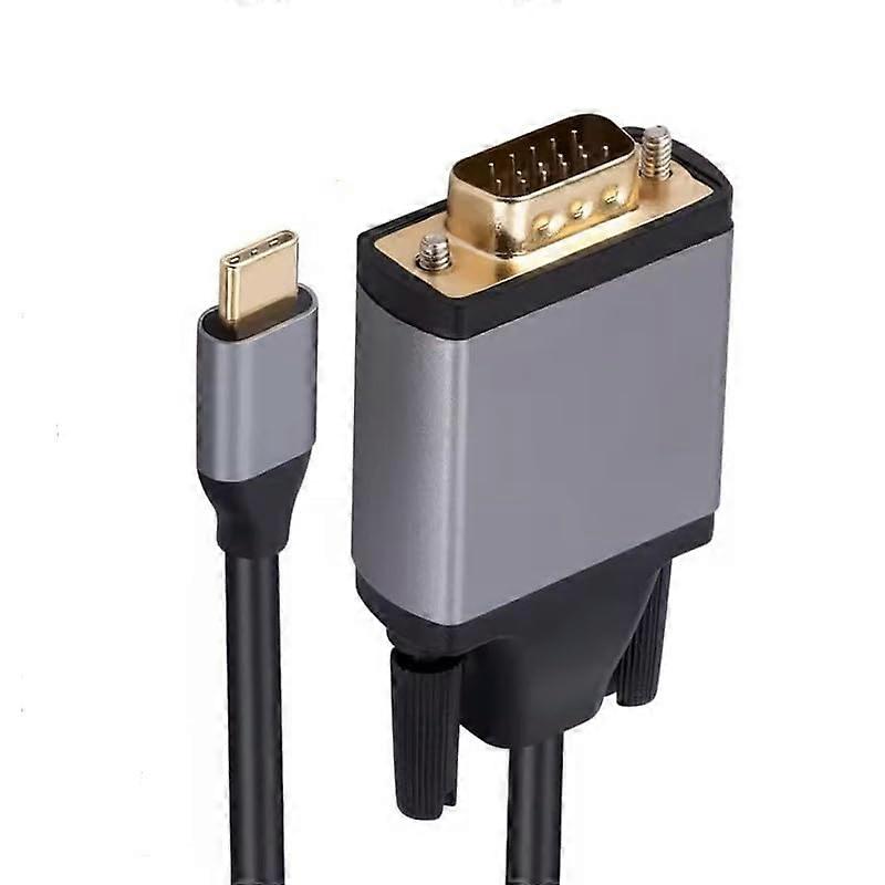 USB Type-C to VGA Cable Full HD 1080p for Realme 14 Pro Lite, Compatible with Projectors and Monitors