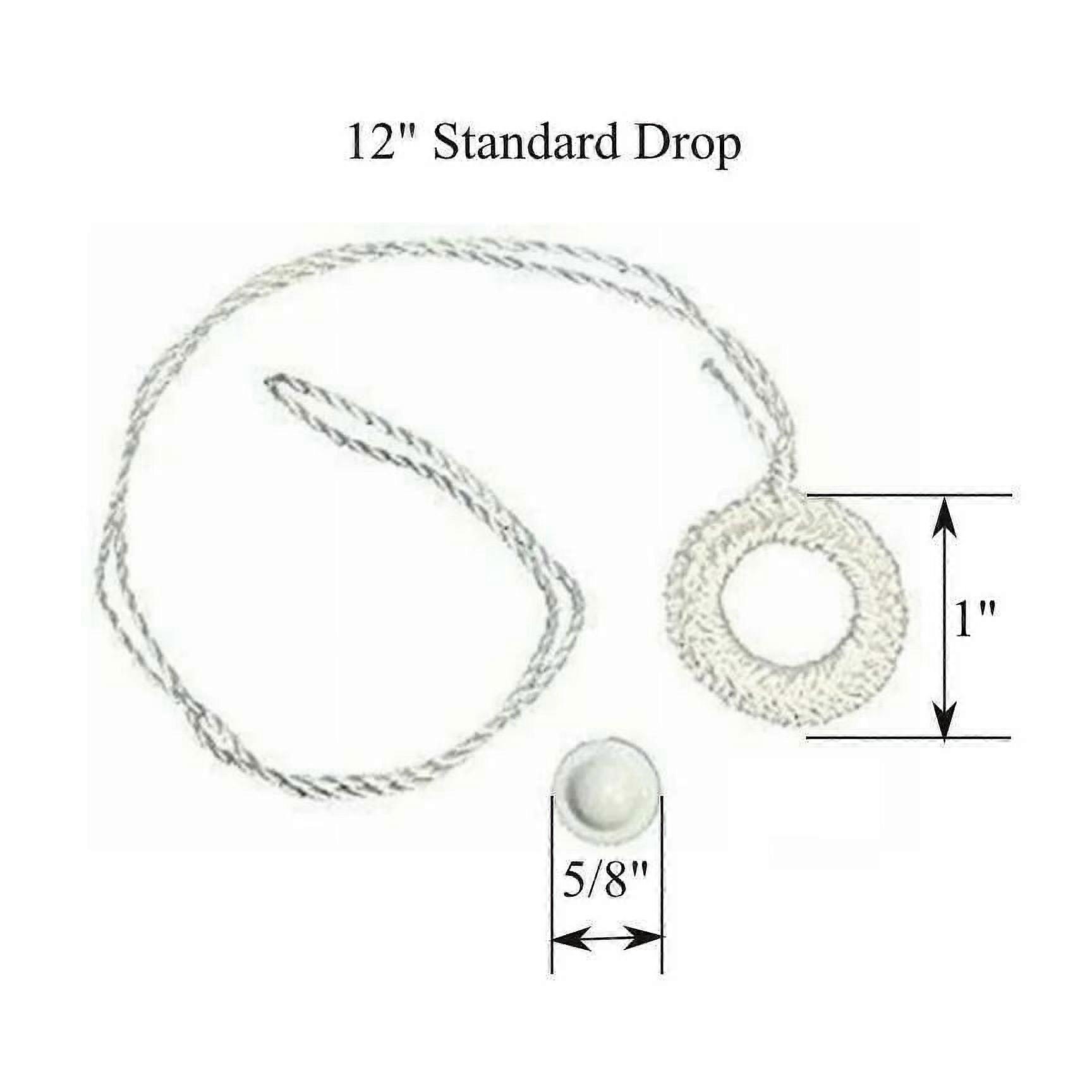 Roller Window Shade WHITE Double Crochet RING PULL with Higbee Button