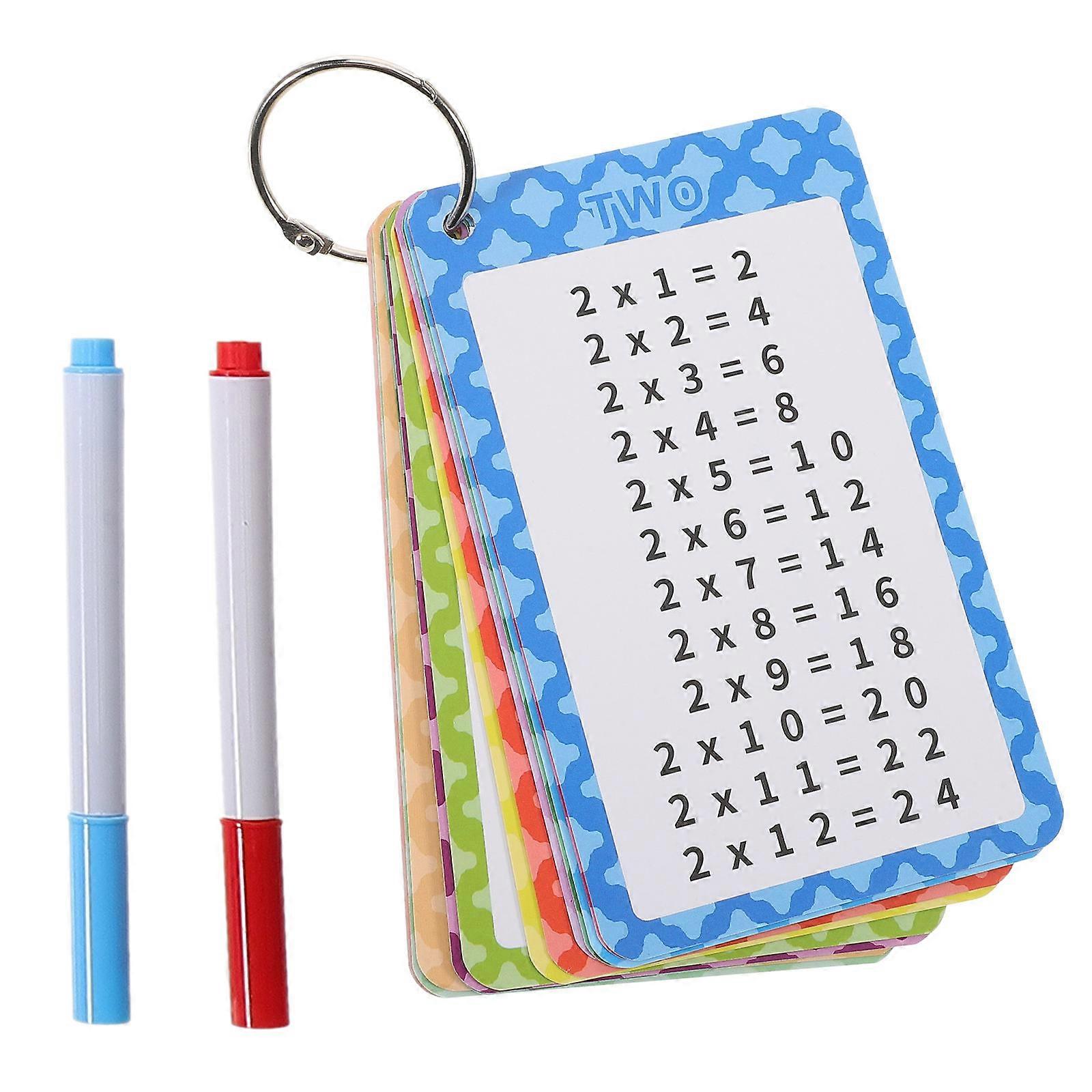 Colorful Multiplication Flashcards with 26Pcs for Kids Math Practice