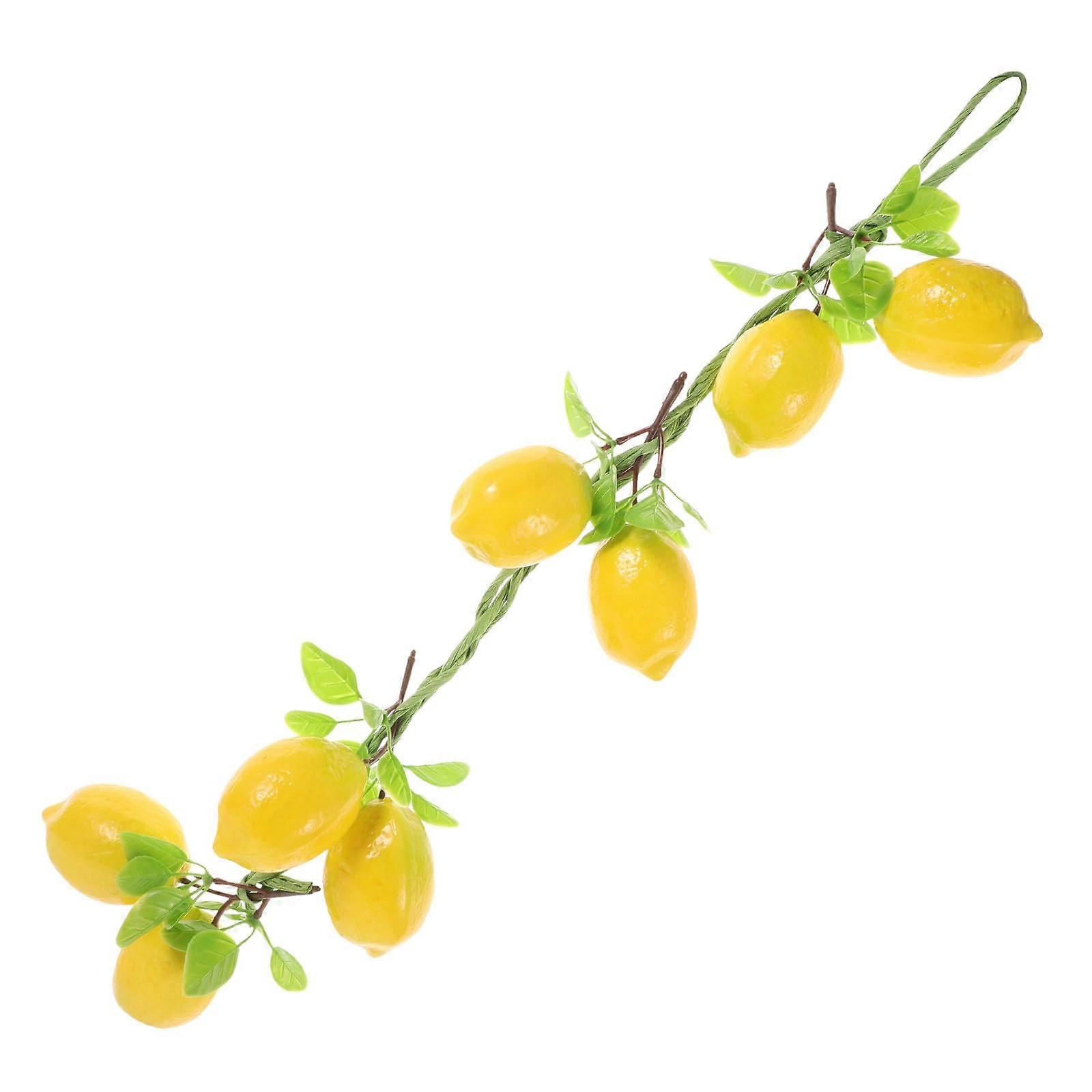 Artificial Lemons String with 8 Realistic Fake Lemons for Home Kitchen Party Table Decorations