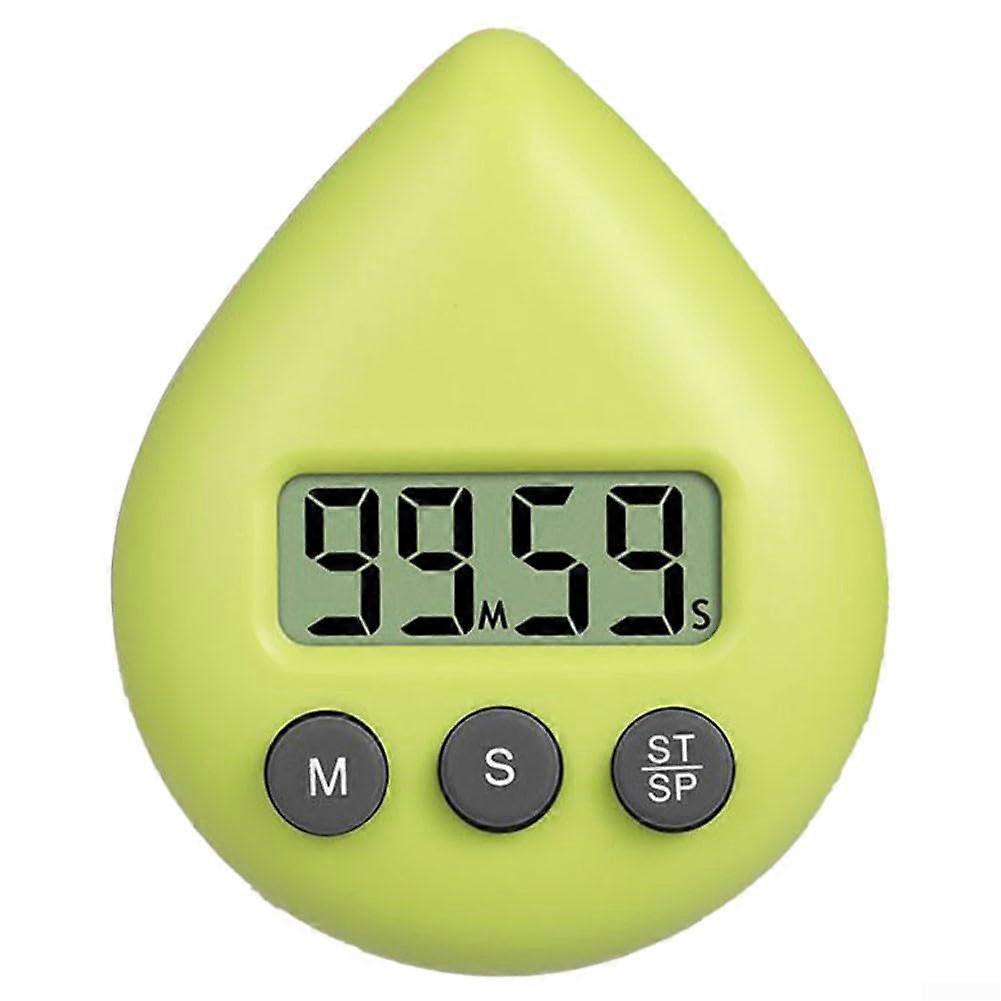 Bathroom Digital Timer with Alarm, Waterproof Programmable Countdown Clock for Shower and Cooking, YellowGreen