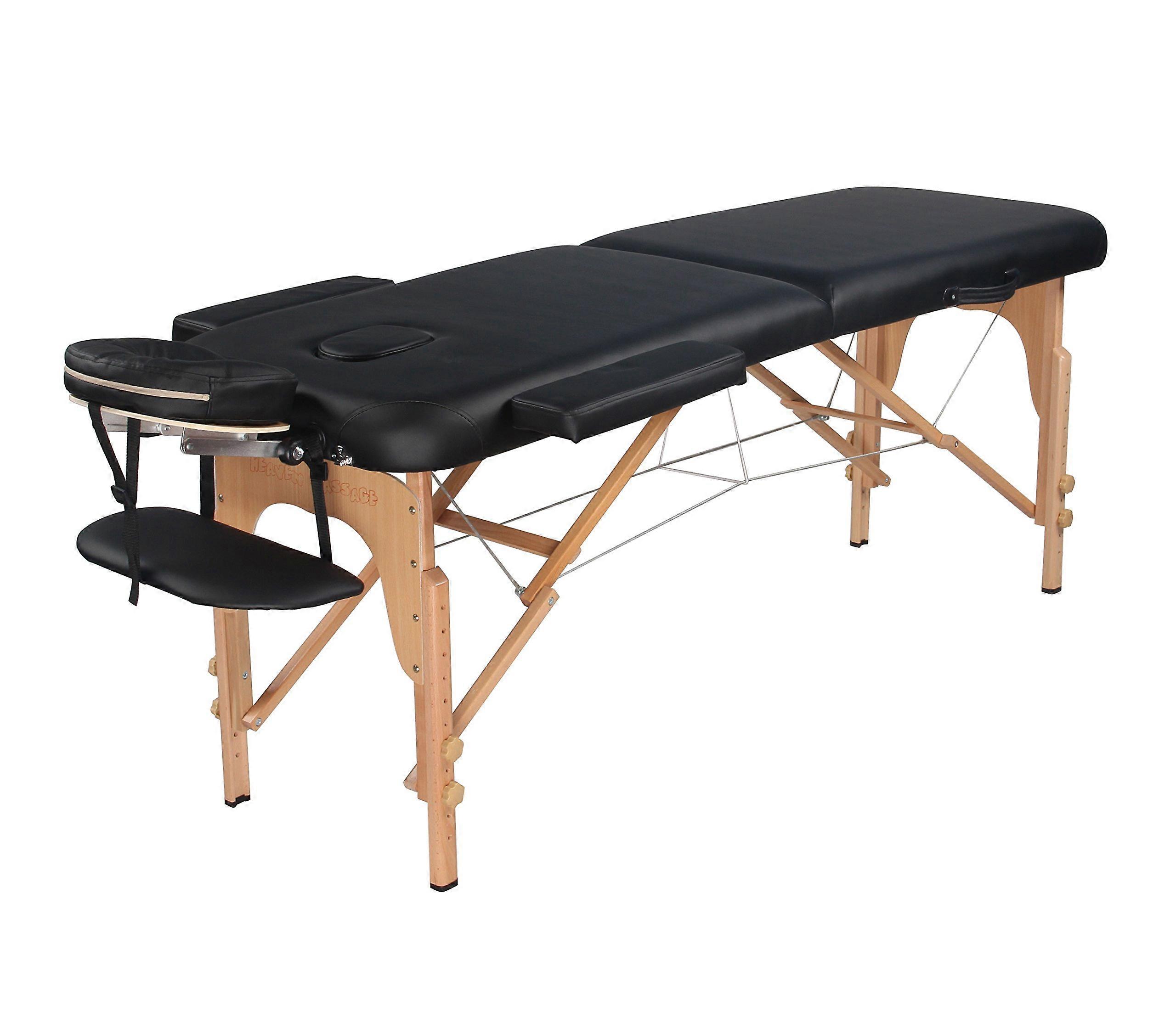 Lightweight Portable Massage Table with Adjustable Height, Face Cradle and Carry Case  Black