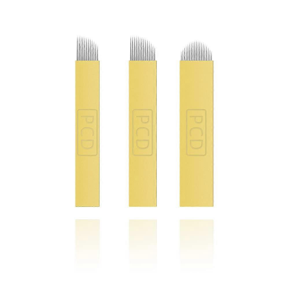 100Pcs Microblading Needles 12/14 Pin for Permanent Makeup Eyebrow Tattoo, Sterile and Precise