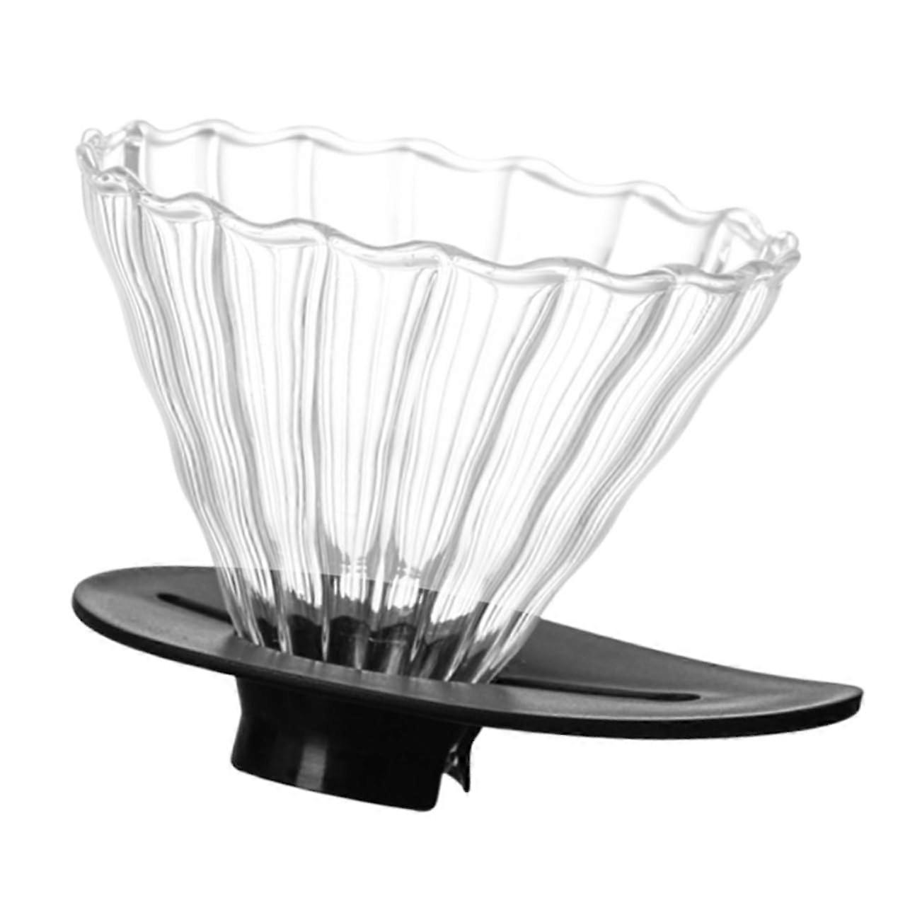 Glass Coffee Dripper Manual Pour Over Maker with Cone Filter Holder Temp Resistant Easy Clean