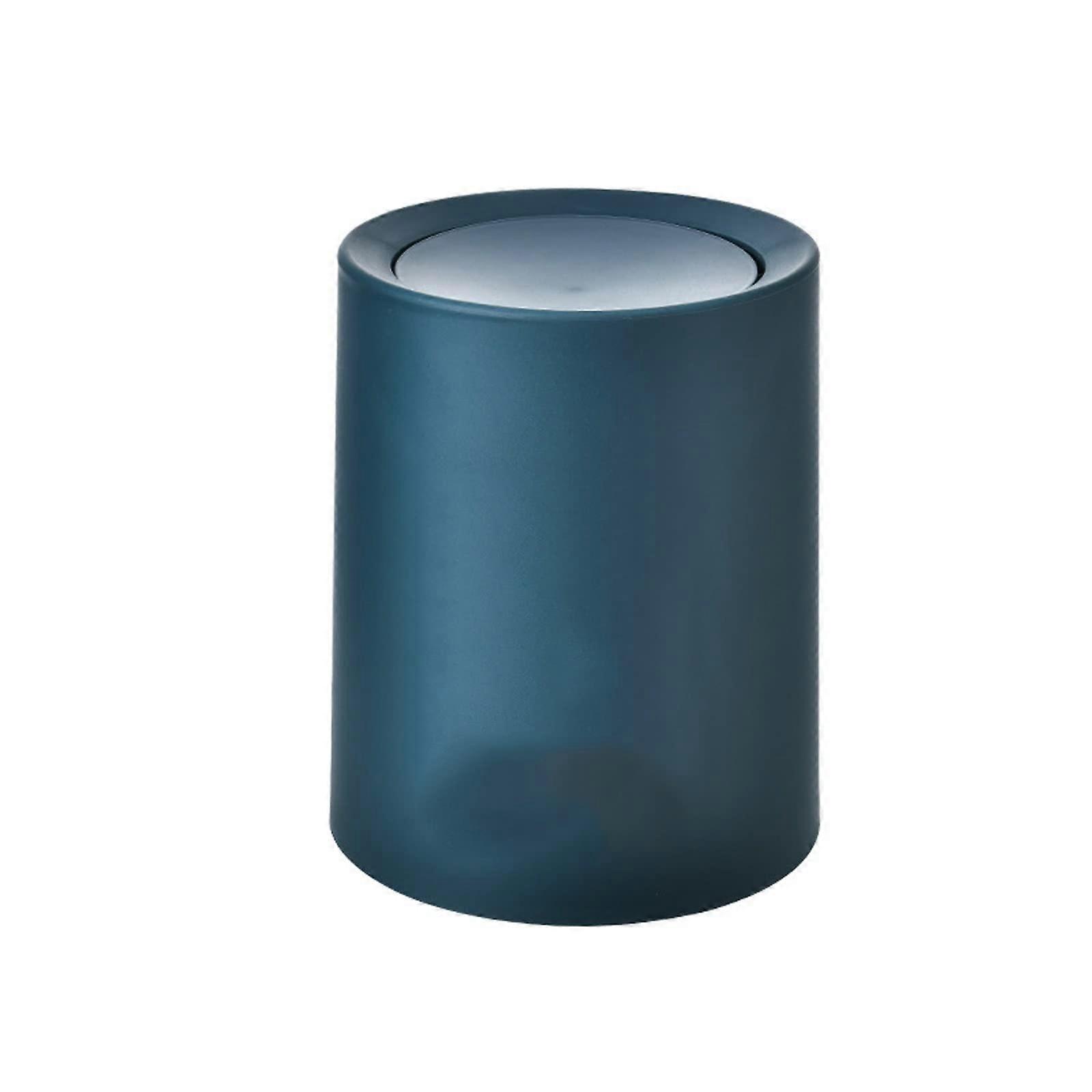 12L Swing Lid Trash Can DoubleLayer Large Capacity Kitchen Bathroom Office Wastebasket Blue