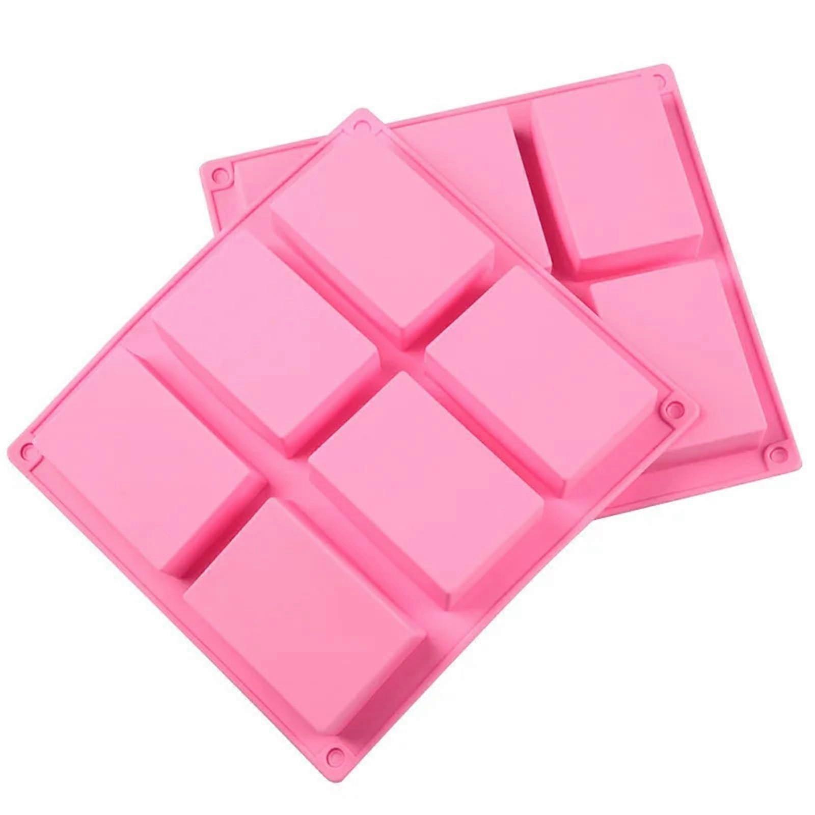 Silicone Soap Mold Rectangular Reusable Tray for Handmade Candles and DIY Crafts 2Pcs