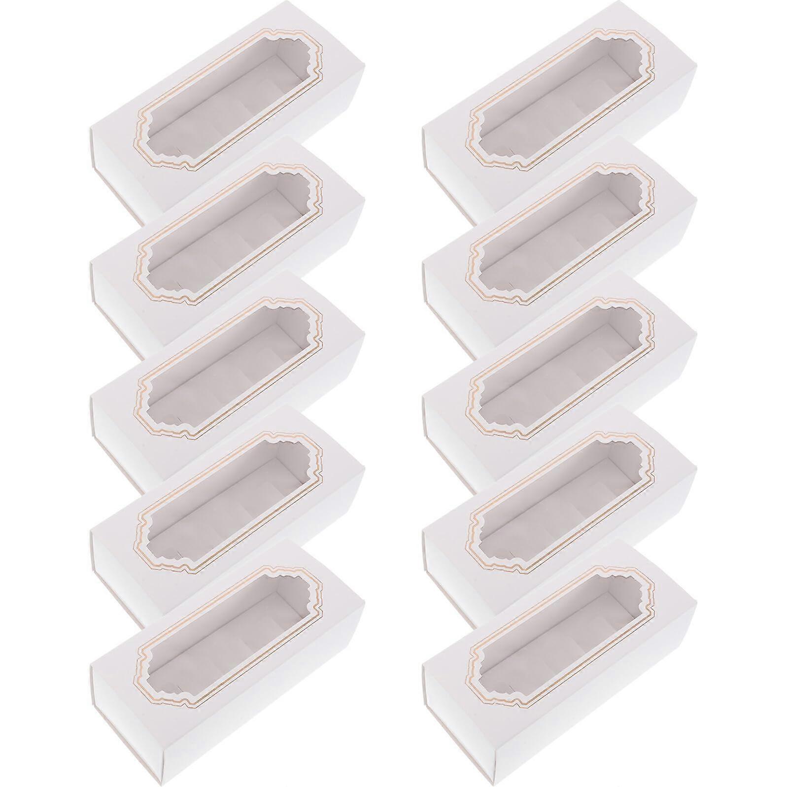 10pcs Dessert Packaging Boxes with Clear Window for Macarons Cookies Chocolates Wedding Party