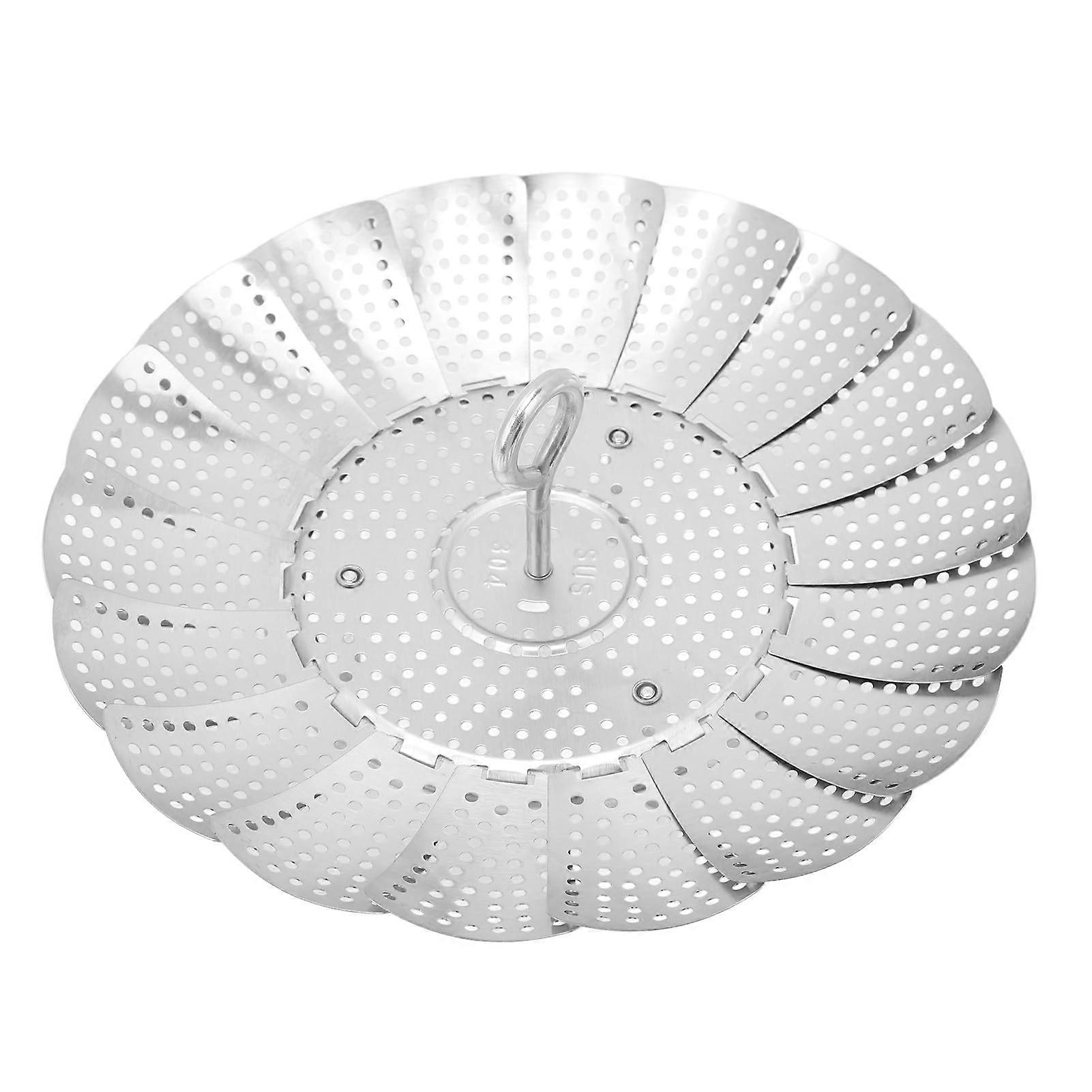 304 Stainless Steel Vegetable Steamer Basket with Handle, Foldable Expandable Insert for Pot Cooking