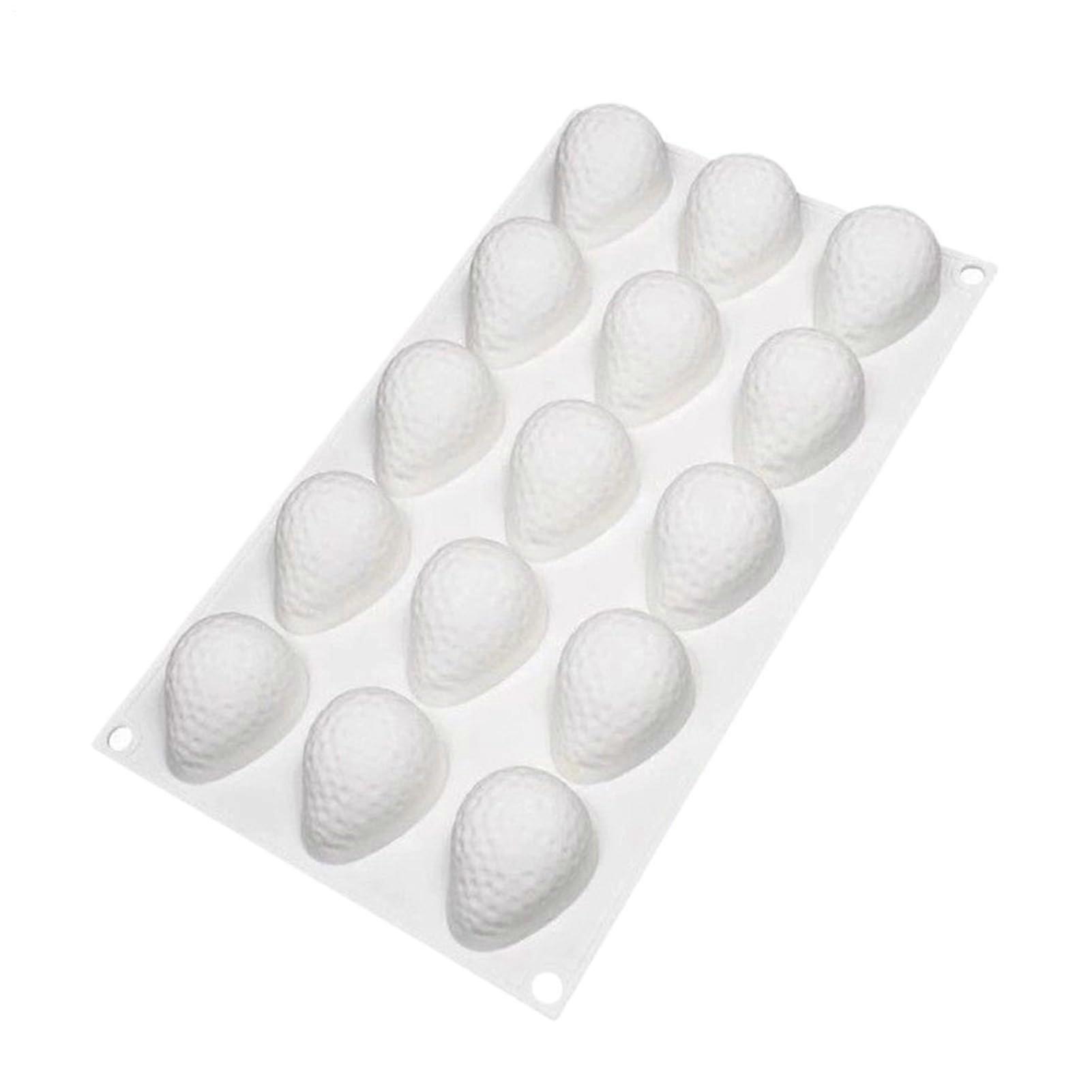 Silicone Cake Mold 15 Cavity 3D Strawberry Shape Non Stick for Baking Desserts