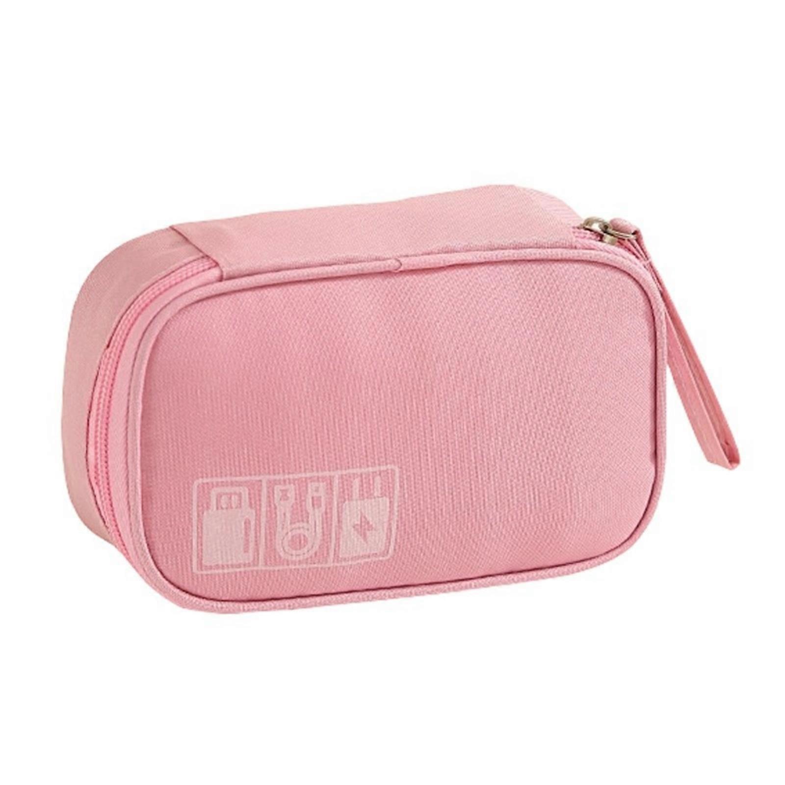 Large Protective Organizer Bag with Multi Layer Compartments For Electronics Enthusiasts Efficient Travel Gear Holder  small Pink