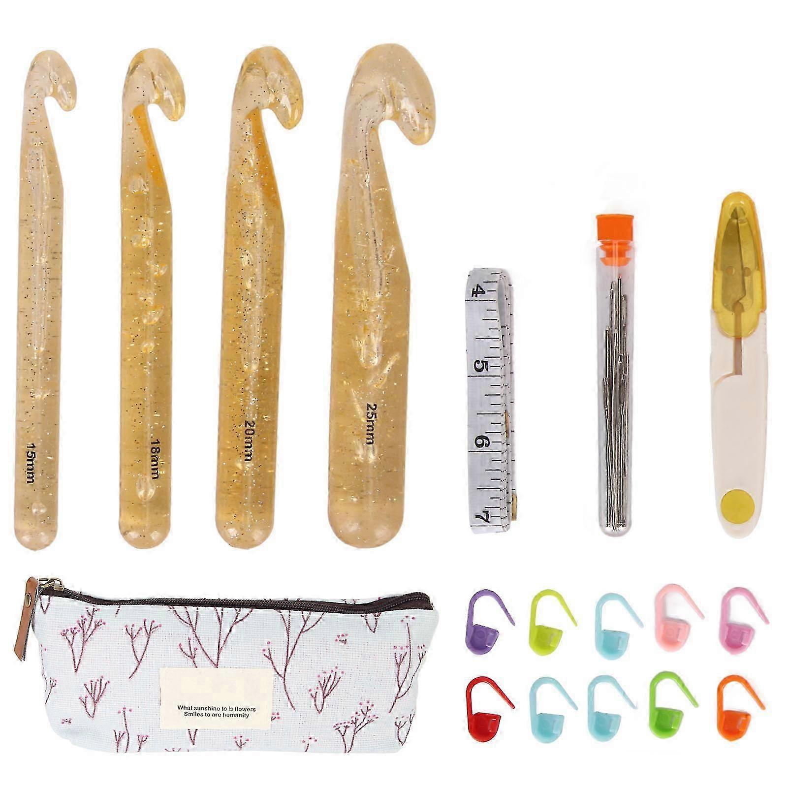 Large Crochet Hooks Plastic Weaving Knitting Crochet Hook Tools for DIY Carpet