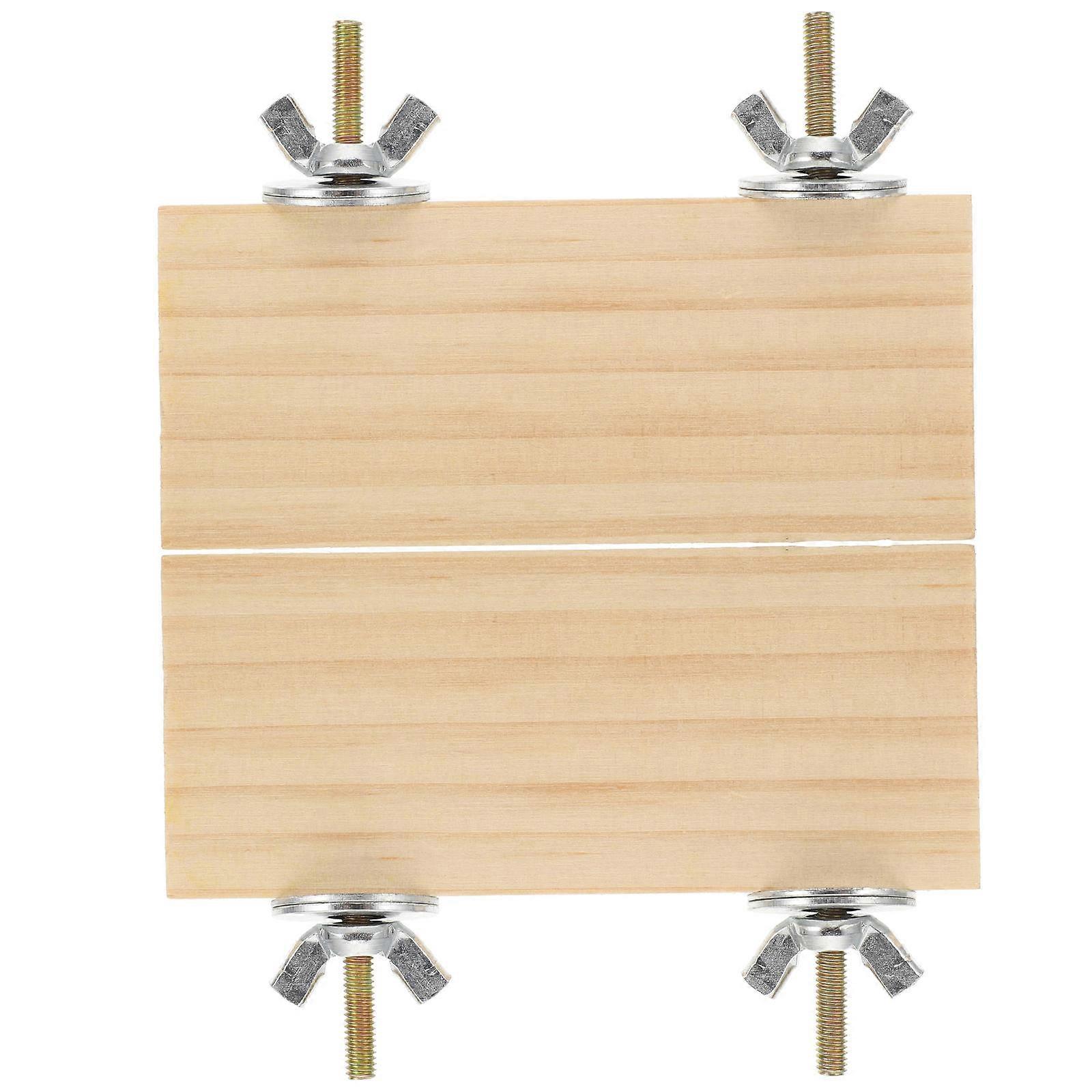 Pet Stand Wooden Bird Platforms for Parrots 2Pcs Rectangular Interesting Bird Stands