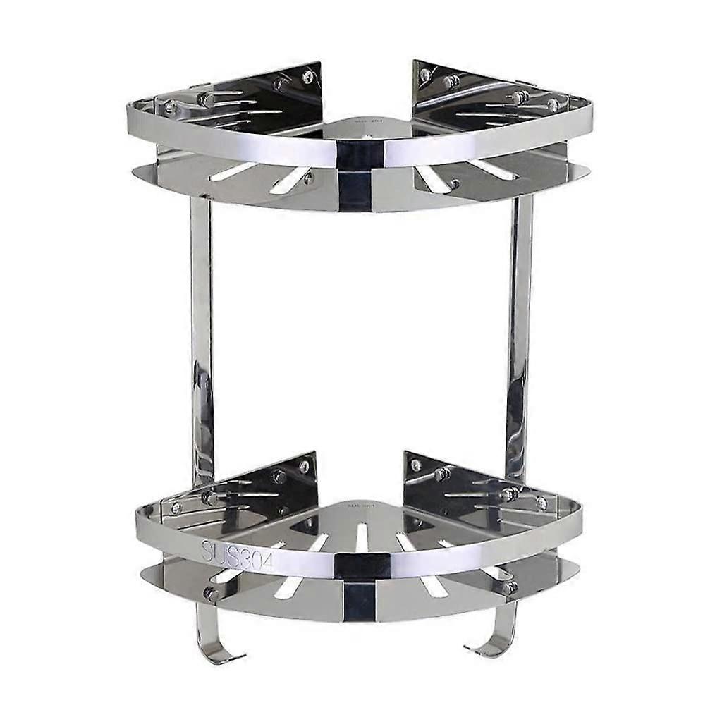 304 Stainless Steel Corner Shower Caddy Rustproof Bathroom Wall Shelf Triangular SpaceSaving Design Silver
