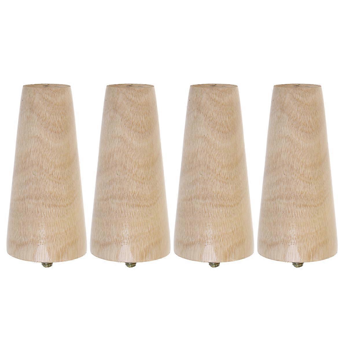 Beige Solid Wood Sofa Support Legs for Furniture Use 4Pcs Pack