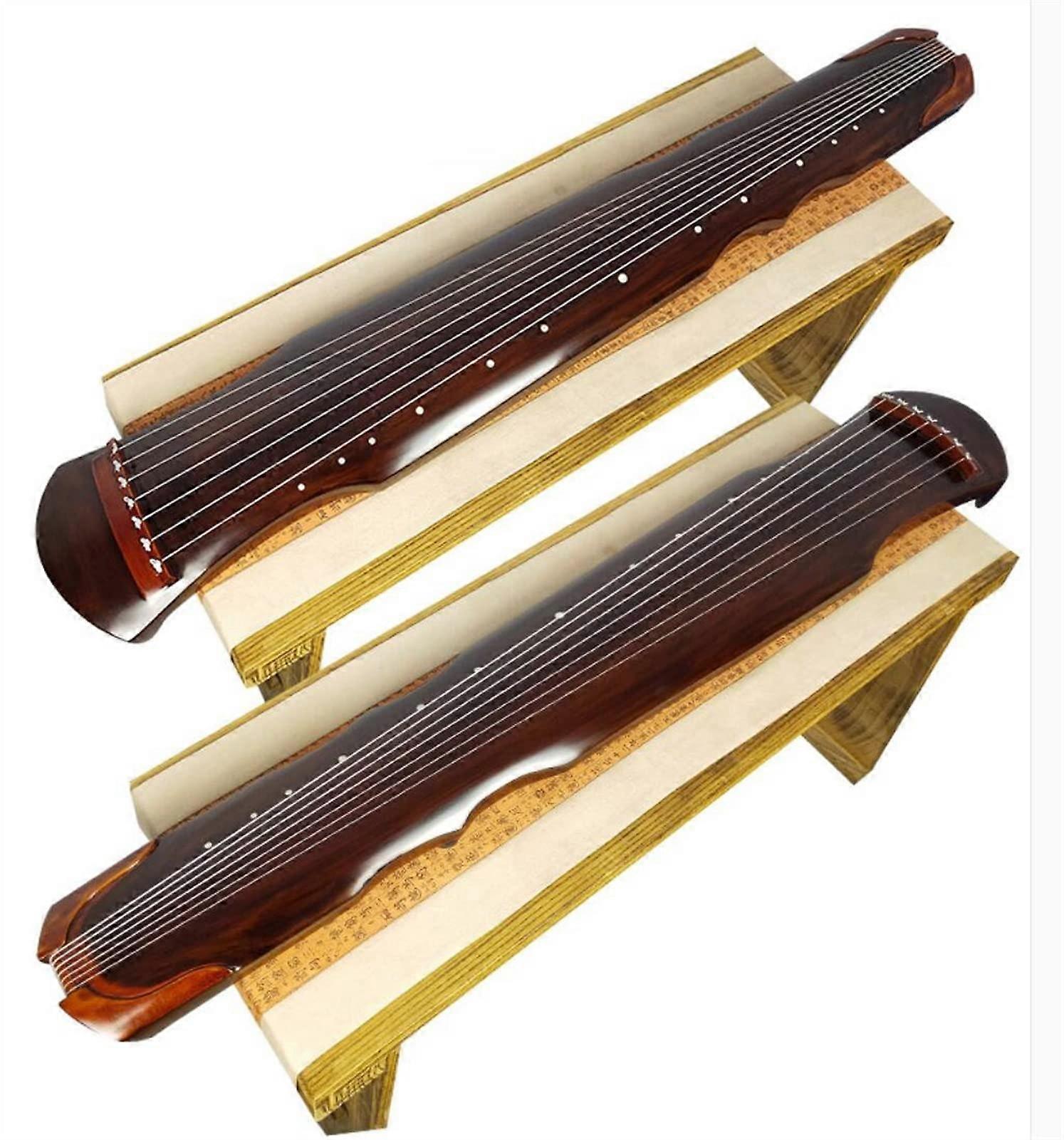 Fuxi Guqin Chinese Zither 7 String Instrument BeginnerFriendly Smooth Lacquer Brown for Practice