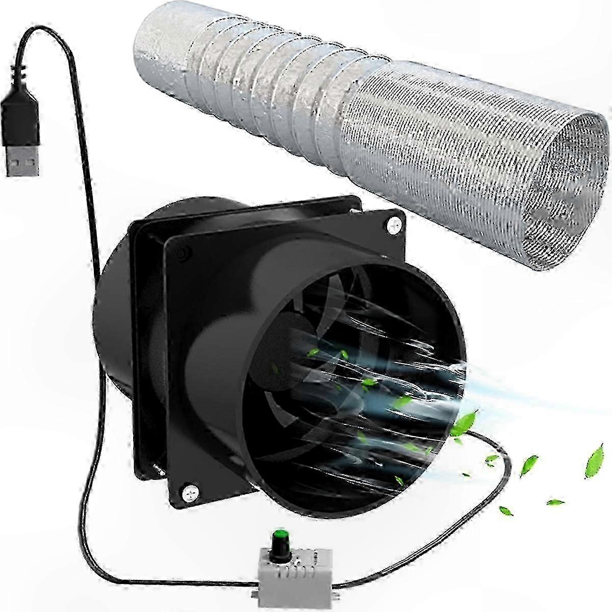 Ventilation fan with extended hose for window use
