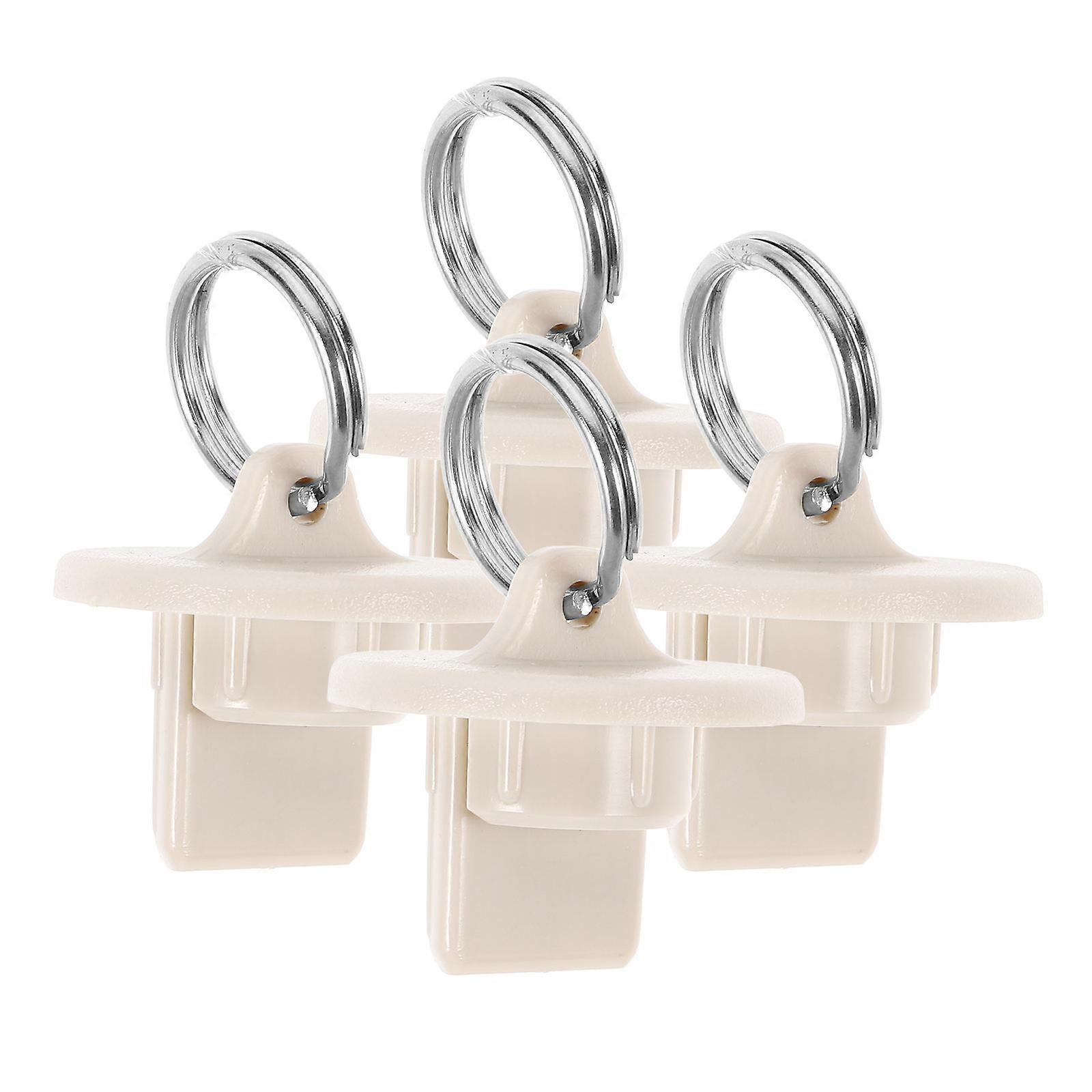 Beige Windproof Plugs for Outdoor Curtains Replacement 4Pcs Plastic