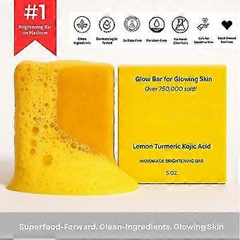 Citron-gurkemeje kojicsyre sæbebar, gurkemeje sæbebar med E-vitamin til tør og følsom hud, citronsæbe til ansigt, krop og hænder