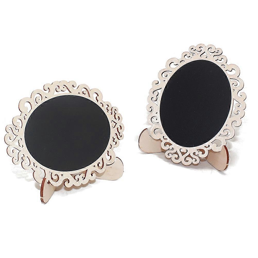 Oval Blackboard Mini for Table Notes with 20Pcs Wooden Blackboard Frames