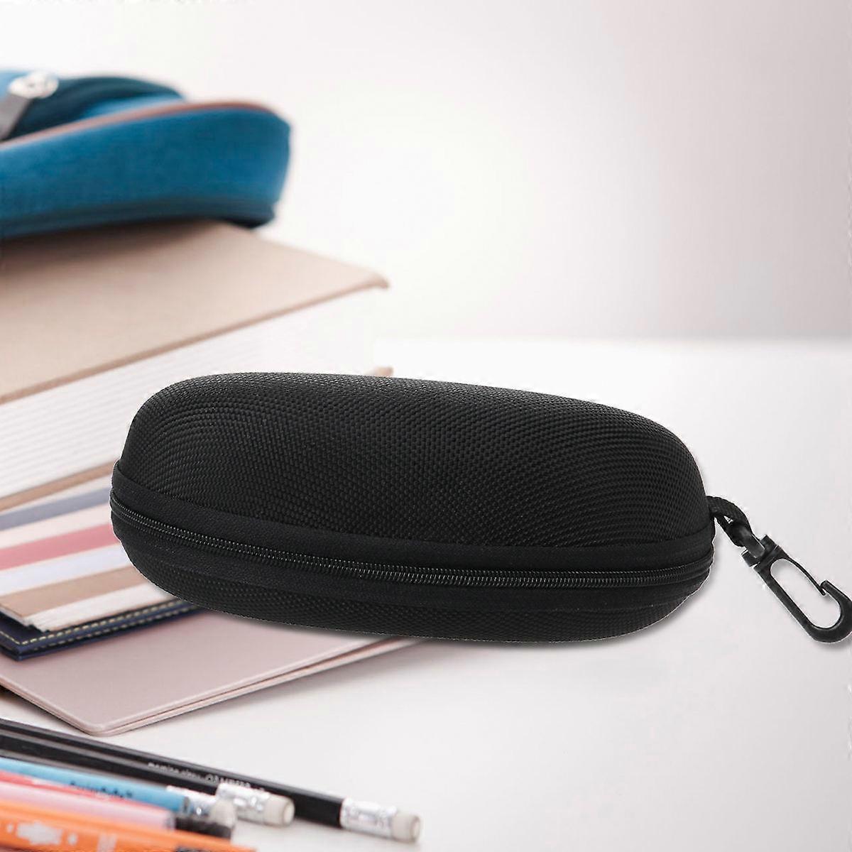 Glasses Box with Hook Eva Zipper Protective Case for Eyeglasses Black