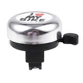 Bicicletta Ciclismo Anello Campana Cuore Allarme Bici Metallo Ultra Rumoroso Manubrio Corno (Colore: Argento)