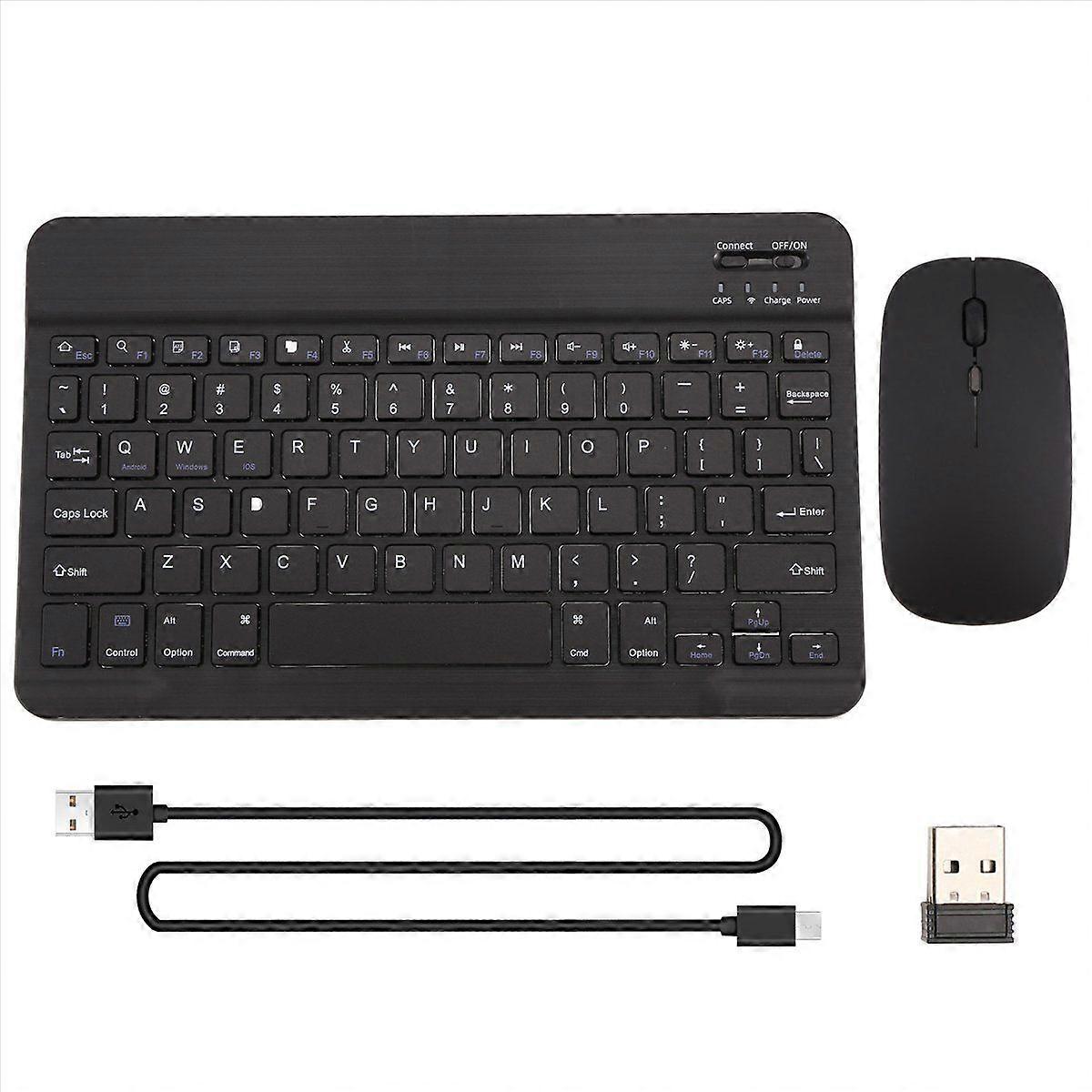 Ultra-Thin Silent Wireless Bluetooth Keyboard and Mouse Set Suitable for Tablet Notebook Bluetooth Keyboard Black