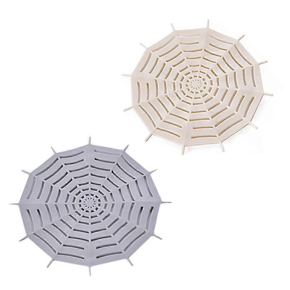 Sink Strainer Spider Web Shaped Drain Filter Screen for Kitchen 2Pcs Grey