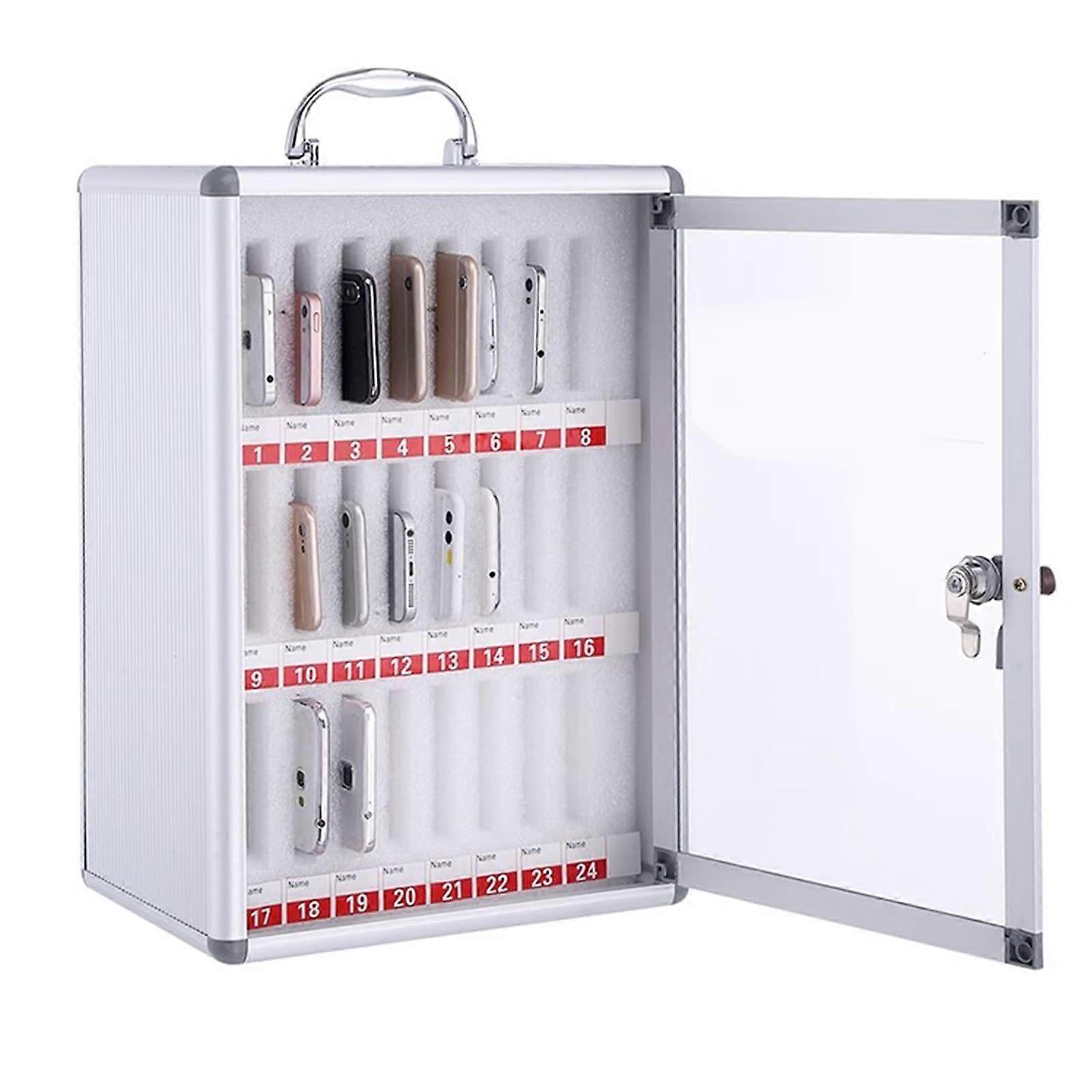 Lockable Mobile Phone Storage Cabinet with Secure Numeric Locking for Classroom Holds 6 Devices