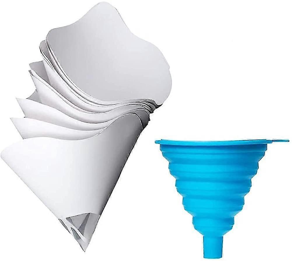 100 Pcs Paint Filter With Silicone Funnel Filter For Filtering Car Lacquer