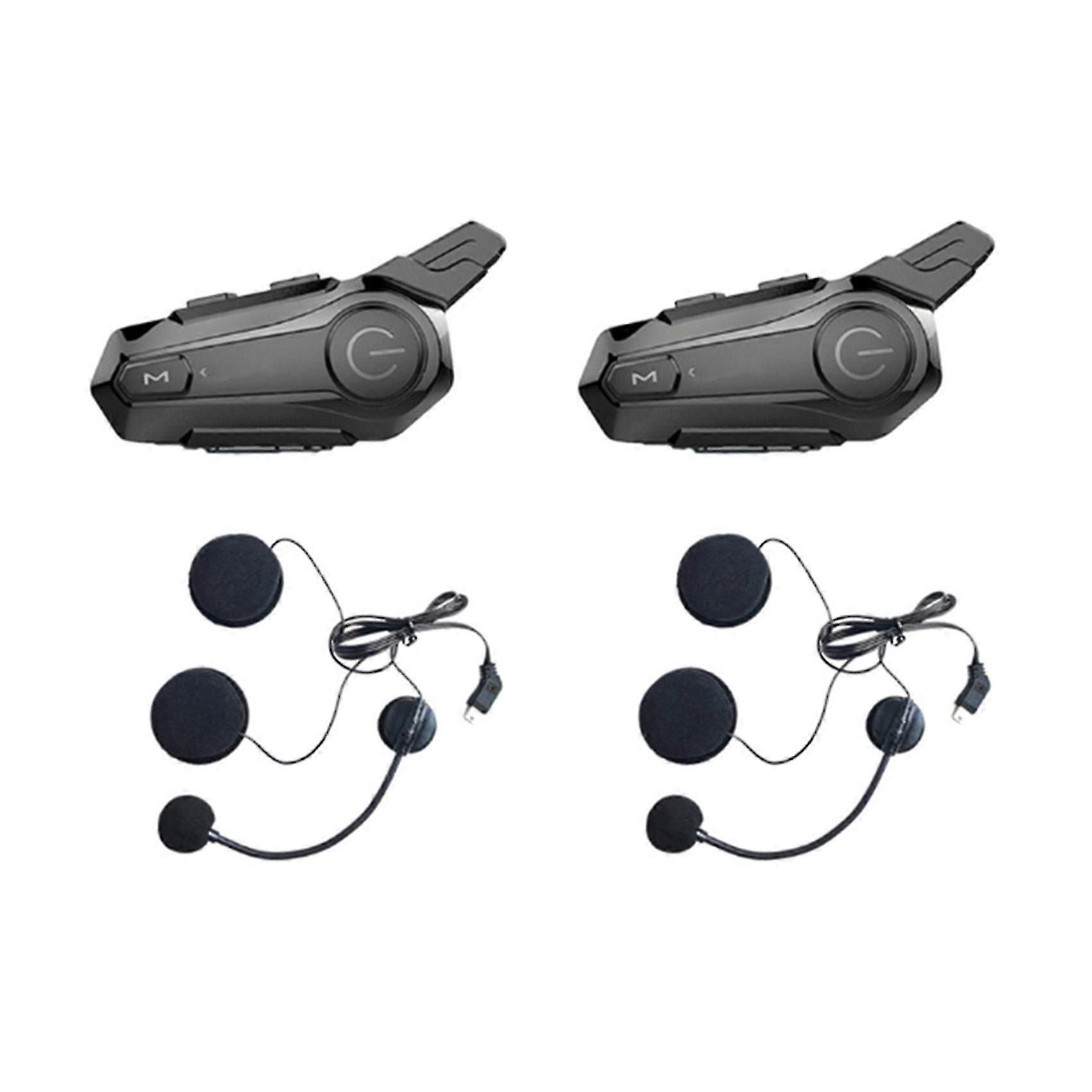 2X Motorcycle Bluetooth Helmet Intercom with CNC Noise Reduction for Universal Pairing