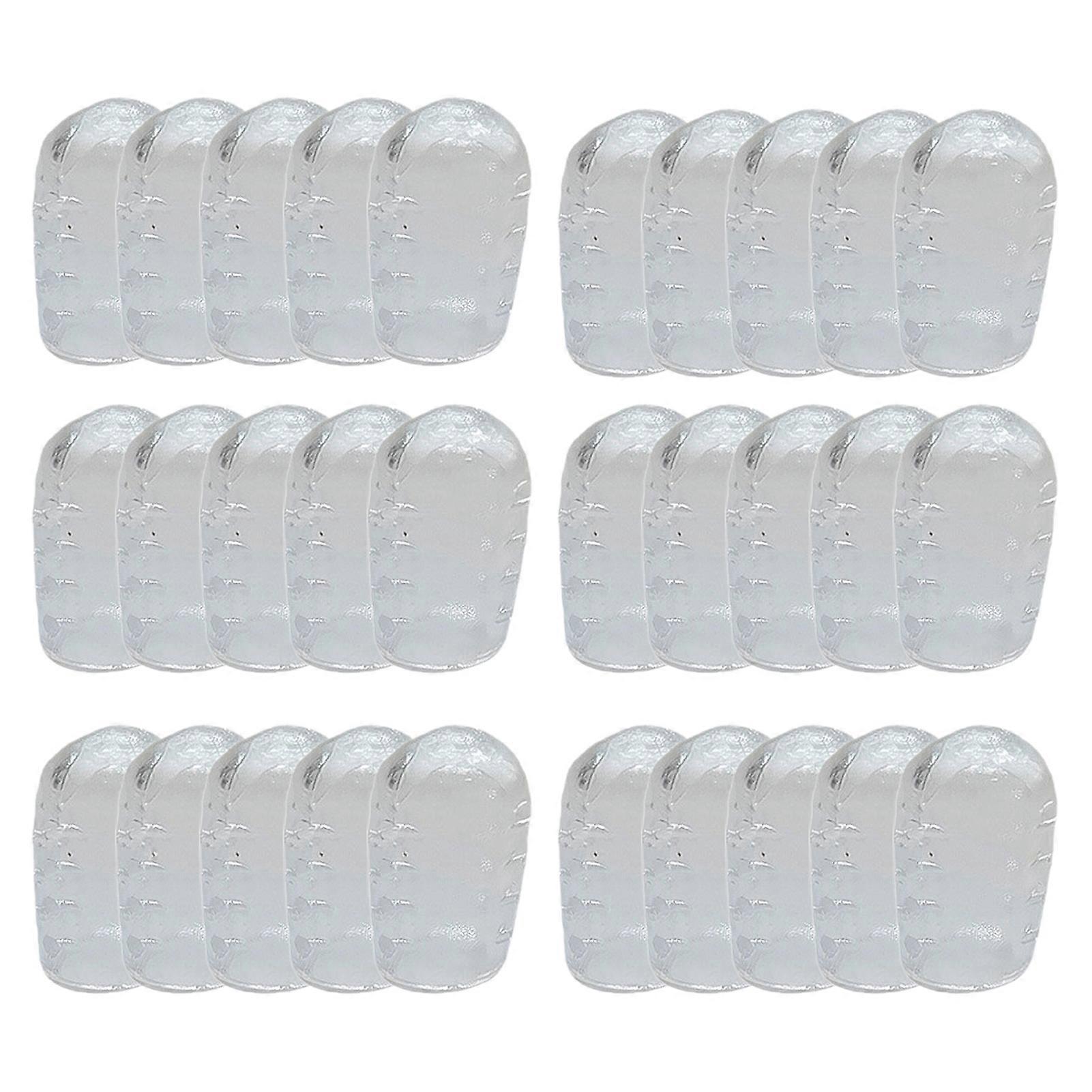 30Pcs Cushioning Decompression Toe Protector High Elastic Breathable Holes Clear Silicone Shockproof