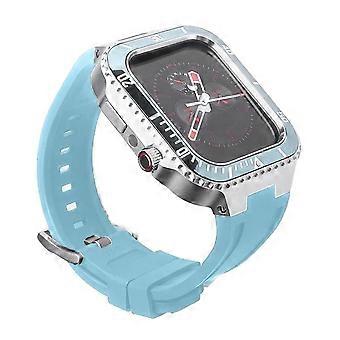 Band for Apple Watch 45mm with Rugged Protective Bumper Case and Luminous Stainless Steel Bezel