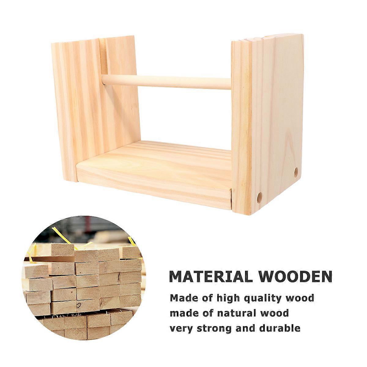 Wooden Spool Rack for Auxiliary Crochet Tool with Rotate Function