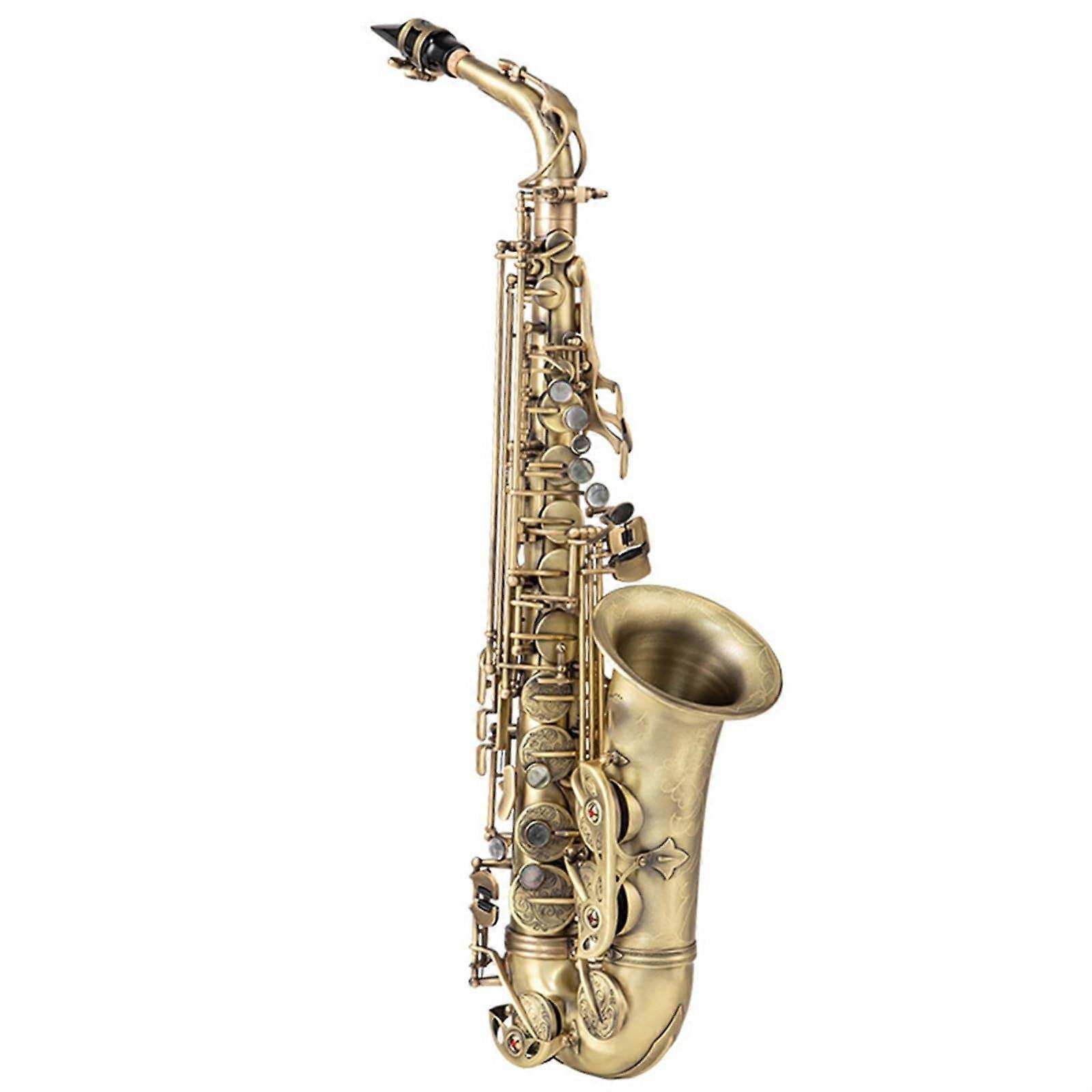 Beginner E Flat Alto Saxophone Matte Antique Bronze Brass with BeginnerFriendly Key Layout