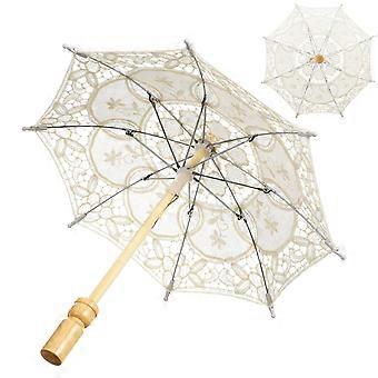 Wedding Decorative Umbrella Bride Lace Parasol Embroidery Umbrella Ornament