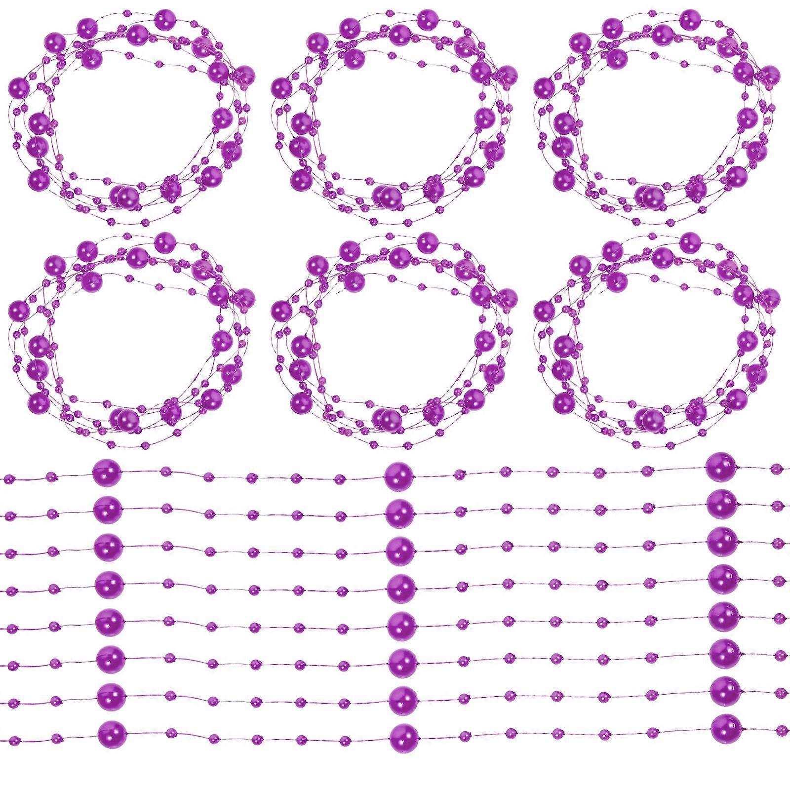 Floating Candle Artificial Pearl String Decor with 120Pcs Beads String