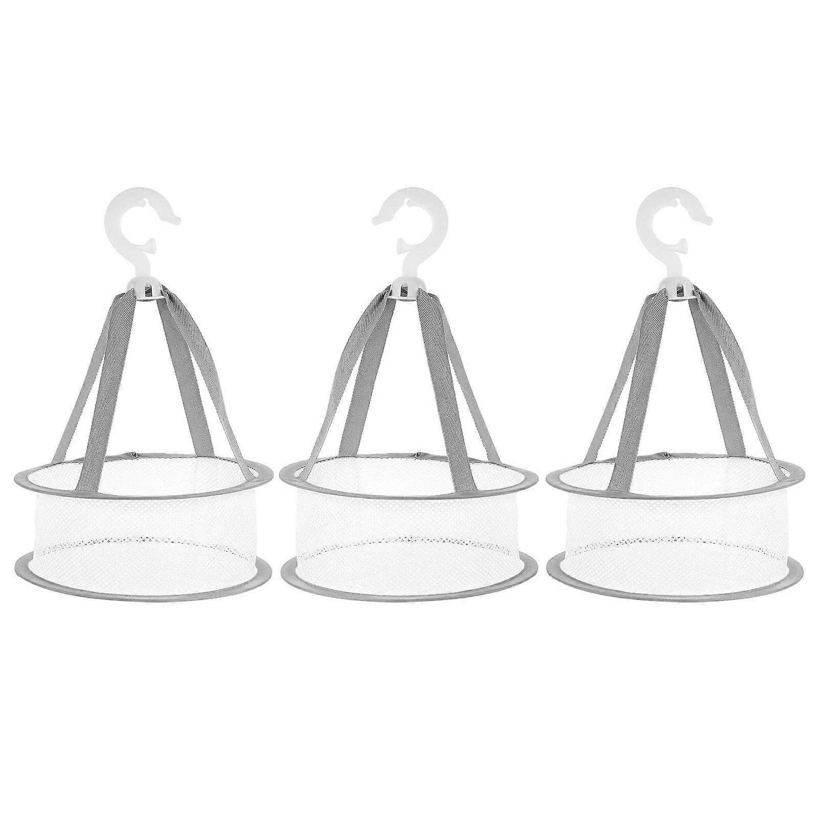 Grey Hanging Drying Net Hanger for Makeup Brush Drying 3Pcs Set