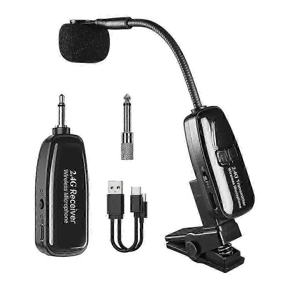 Saxophone Wireless Microphone System,2.4G Transmitter & Receiver compatible with ,164FT Range,Plug & Play