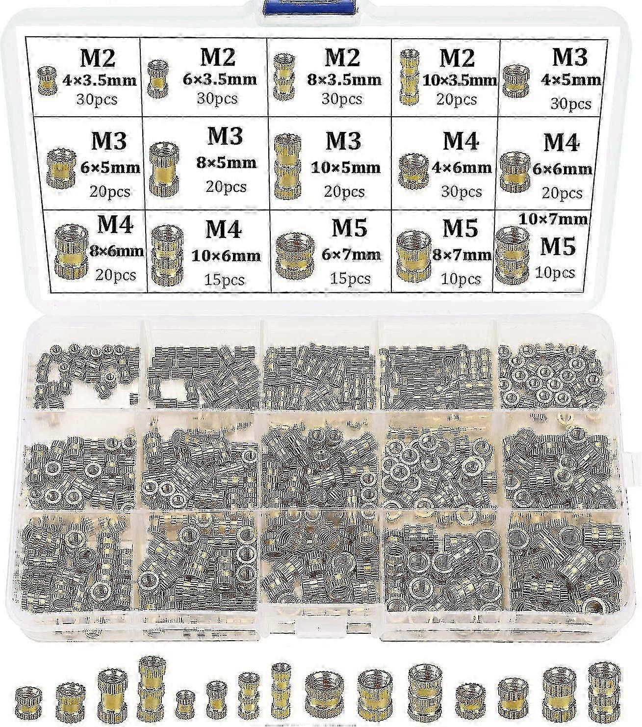 Threaded Insert Female Thread M2 M3 M4 M5 Brass Threaded Sockets For 3d Printing 330pcs