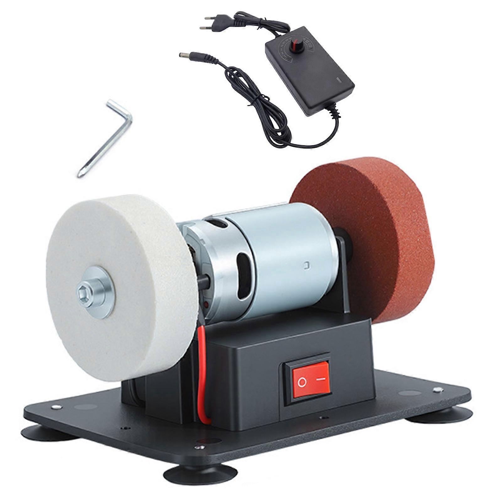 Multipurpose 150W Grinder Featuring Coarse Fine Wheels And Vibrations Resistant Base For Sharpening Crafting Polishing Multicolor