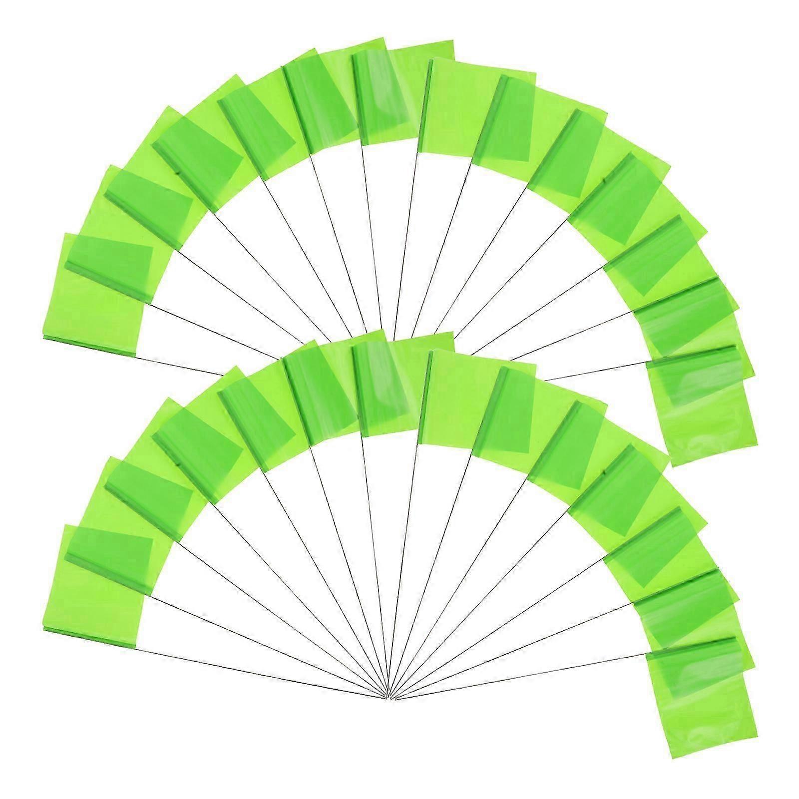 Marking Flags Polyester Lawn Flags for Outdoor Use 50Pcs Light Green
