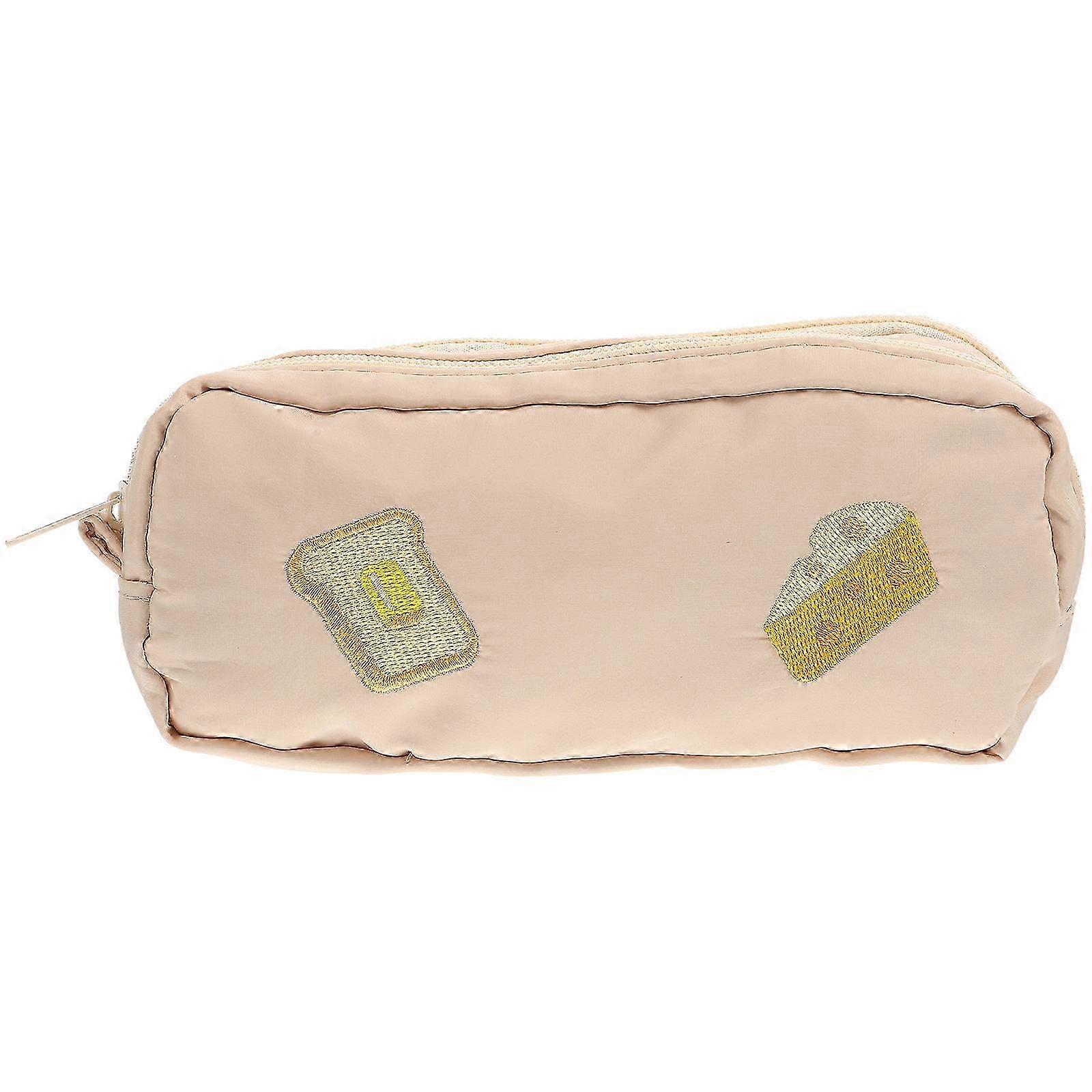 Khaki Portable Pen Bag Multi-Function Pencil Bag with 3Pcs Quantity