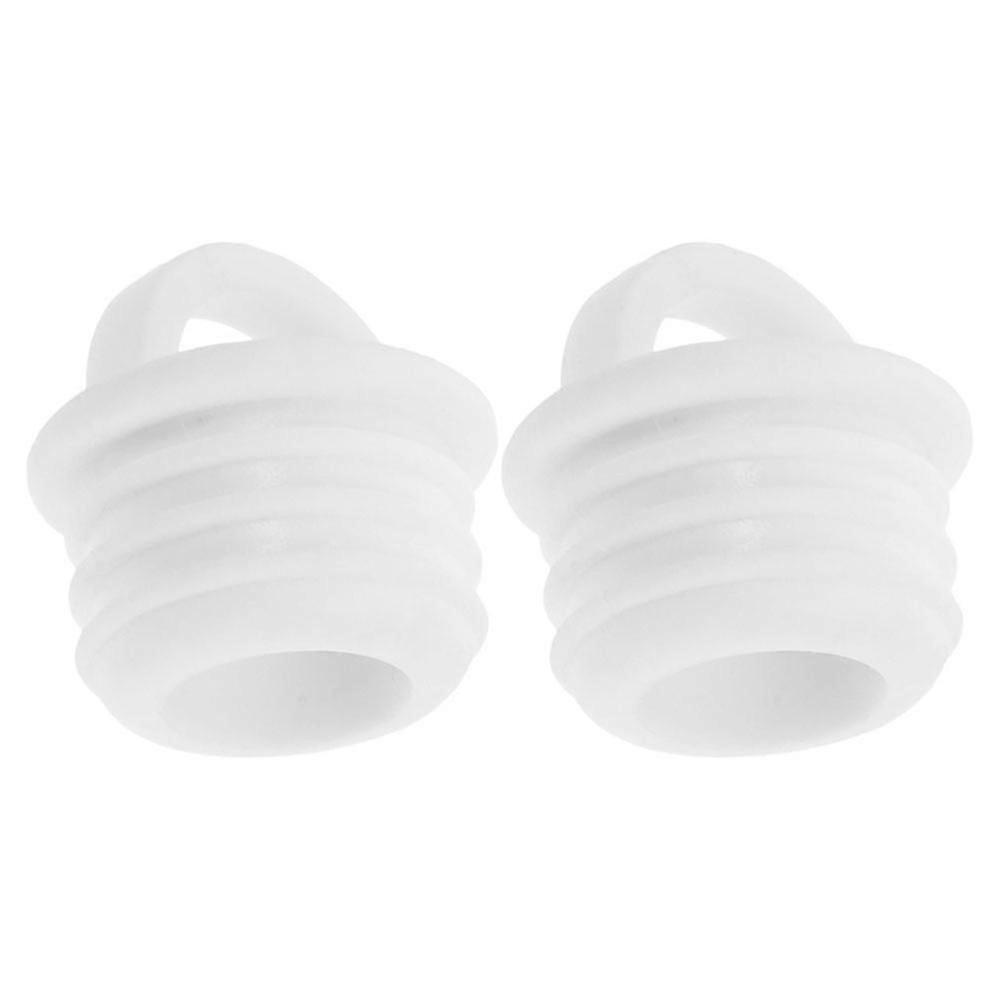 White Rubber Drain Plug Replacement for Mop Buckets 2Pcs with Ring Grip