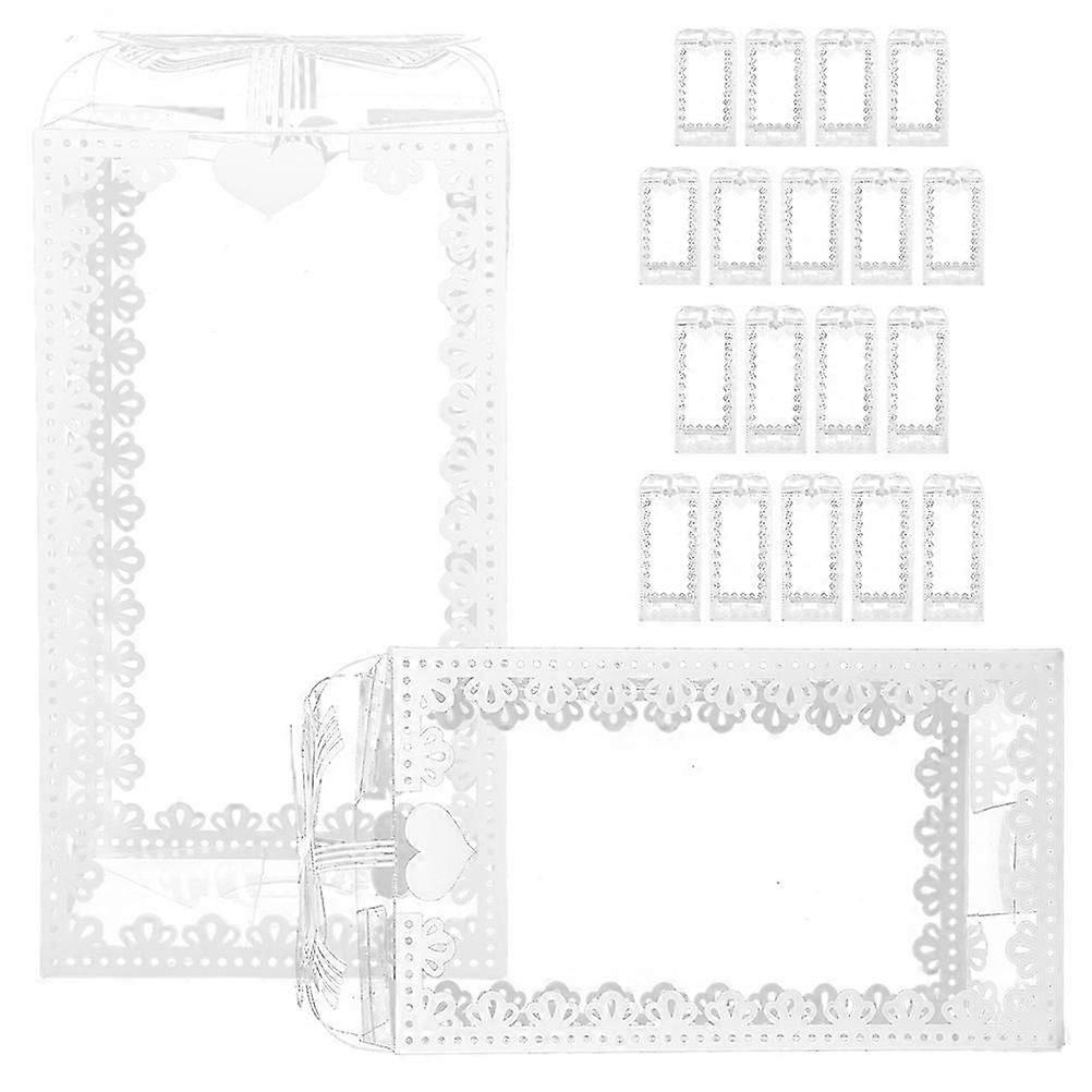 White PVC Clear Gift Boxes for Cake Use 30Pcs Transparent Candy Packaging Case