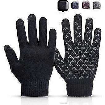 Men's Winter Gloves Warm Touchscreen Non-Slip Knitted Gloves Winter Sports Cycling Gloves
