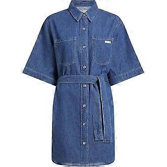 Calvin Klein Womens/Ladies Denim Collared Boxy Mini Shirt Dress