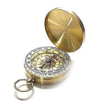 Outdoor Activities Essential: Classic Pocket Style Copper Clamshell Glow Compass, Waterproof Luminous
